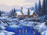 Канва с рисунком "Зимний вечер" серия 10.000 1 шт. (Collection D'Art 10383) 40см х 50см