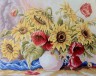 Канва с рисунком "Подсолнухи с маками" серия 11.000 1 шт. (Collection D'Art 11588) 50см х 60см