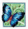 Набор для вышивки "Бабочка синяя" 1 шт. ("Кларт" 1-032) 9.5см х 9.5см