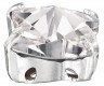 Стразы в металлической оправе Crystal / "silver" бабочка набор 4 шт. ("PRECIOSA" 1410/01) 10мм х 10мм стекло