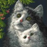 Канва с рисунком "Кошка с котенком" 1 шт. (971) 41см х 41см