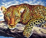 Канва с рисунком "Леопард " серия 6.000 1 шт. (Collection D'Art 6254) 30см х 40см