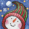 Набор для изготовления картины из страз Портрет снеговика 1 шт. ("Алмазная живопись" АЖ-1262) 20см х 20см