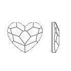 Стразы клеевые Crystal AB сердце пакет 24 шт. ("Сваровски" 2808 MM) 14мм хрусталь