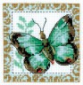 Набор для вышивки "Бабочка салатная" 1 шт. ("Кларт" 5-056) 10см х 10см