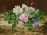 Набор для вышивки "Букет цветов с бабочкой" 1 шт. ("Panna" Ц-0420) 40см х 25.6см