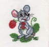 Набор для вышивки "Мышка с земляникой" 1 шт. ("Panna" Д-0106) 11см х 13.5см