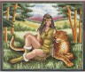 Набор для вышивки "Девушка с леопардом" 1 шт. ("Panna" Ф-0748) 32см х 25.5см