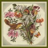 Набор для вышивки "Букет цветов с птицей" 1 шт. ("Panna" ВХ-0797) 32см х 33см