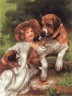Набор для вышивки "Девочка с собаками" 1 шт. ("Panna" ВХ-1328) 26см х 34.5см