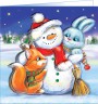 Набор для изготовления открытки "Новогодний снеговик" 1 шт. ("клеvер" АБ 23-535) 13.5см х 13.5см