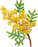 Набор для бисероплетения Цветок из бисера "Жёлтая мимоза" блистер 1 шт. ("клеvер" 05-605) 6см х 11см