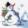Набор для вышивки "Снеговик с ёлкой" 1 шт. ("Кларт" 6-079) 12см х 13см