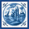 Набор для вышивки "Голубые башни" 1 шт. ("Panna" ГТ-0236) 17.4см х 17.4см