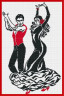 Набор для вышивки "Танец страсти" черно-белые тона 1 шт. ("М.П.Студия" нв 097) 34см х 51см
