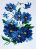 Набор для вышивки "Синие цветочки" 1 шт. ("РС студия" таблица 30) 20см х 29см
