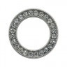 Пряжка со стразами серебро внешний диаметр 25мм 1 шт. ("Сваровски" 51301 82) 16мм пластик