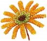Набор для бисероплетения Цветок из бисера Оранжевая гербера блистер 1 шт. ("клеvер" 05-606) 6см х 6см
