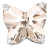 Стразы в металлической оправе Crystal AB/ "silver" бабочка набор 4 шт. ("PRECIOSA" 1410/01) 10мм х 10мм стекло