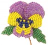 Набор для бисероплетения Цветок из бисера "Анютина фиалка" блистер 1 шт. ("клеvер" 05-609) 5.5см х 5.5см