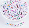 Бусины пластиковые Сердечки круг 1 шт. ("HobbyLife") 7мм х 4мм пластик