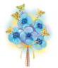 Набор для бисероплетения "Цветы и бабочки" (бутоньерка) 1 шт. ("клеvер" 48-105) 90мм 110мм