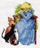 Набор для вышивки "Девочка и кошки" 1 шт. ("Кларт" 0-026) 15см х 13см