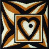 Набор для вышивки "Символ любви (черно-коричн.)" подушка 1 шт. ("Panna" ПД-491) 36см х 36см