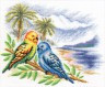 Набор для вышивки "Волнистые попугайчики" 1 шт. ("Panna" ПТ-0856) 30см х 25см