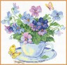 Набор для вышивки "Утренние цветы" 1 шт. ("Алиса" 2-01) 24см х 24см