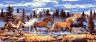 Канва с рисунком "Лошади" серия 13.000 1 шт. (Collection D'Art 13982) 60см х 110см