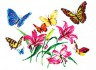 Набор для вышивки "Лилии и бабочки" 1 шт. ("Чудесная Игла" 42-05) 32см х 26см