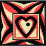 Набор для вышивки "Символ любви (черно-оранж.)" подушка 1 шт. ("Panna" ПД-491) 36см х 36см