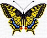 Канва с рисунком "Бабочка желто-серая " 1 шт. (507) 20см х 22см