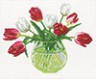 Канва с рисунком "Тюльпаны в вазе" 1 шт. (136) 24см х 30см
