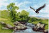Канва с рисунком "Летящий орел" 1 шт. (716) 33см х 45см