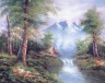 Канва с рисунком "Горная река" серия 10.000 1 шт. (Collection D'Art 10334) 40см х 50см