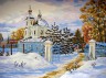 Канва с рисунком "Первый снег" серия 10.000 1 шт. (Collection D'Art 10434) 40см х 50см