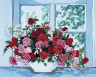Канва с рисунком "Розы у окна" серия 11.000 1 шт. (Collection D'Art 11399) 50см х 60см