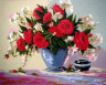 Канва с рисунком "Букет алых роз" серия 11.000 1 шт. (Collection D'Art 11583) 50см х 60см