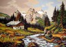 Канва с рисунком "Горная долина" серия 12.000 1 шт. (Collection D'Art 12974) 60см х 80см