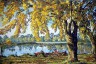 Канва с рисунком "Дуб у озера " серия 12.000 1 шт. (Collection D'Art 12978) 60см х 80см
