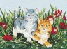 Канва с рисунком "Веселые котята" серия 6.000 1 шт. (Collection D'Art 6032) 30см х 40см