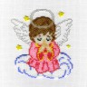 Набор для вышивки "Ангелочек в розовом" 1 шт. ("М.П.Студия" БК-183) 12см х 14см