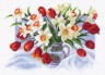 Канва с рисунком "Весенние цветы" 1 шт. (Матренин Посад 1226) 33см х 45см