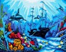 Канва с рисунком "Затонувший фрегат" серия 11.000 1 шт. (Collection D'Art 11519) 50см х 60см