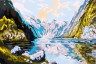 Канва с рисунком "Горное озеро" серия 6.000 1 шт. (Collection D'Art 6128) 30см х 40см