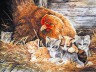 Канва с рисунком "Котята в курятнике" 1 шт. (Матренин Посад 4002) 37см х 49см