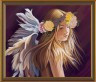 Канва с рисунком "Влюбленный ангел" 1 шт. ("Nova Sloboda" БИС 3162) 31см х 26см