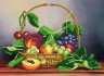 Канва с рисунком Корзина с фруктами 1 шт. ("М.П.Студия" Г-005) 35см х 40см